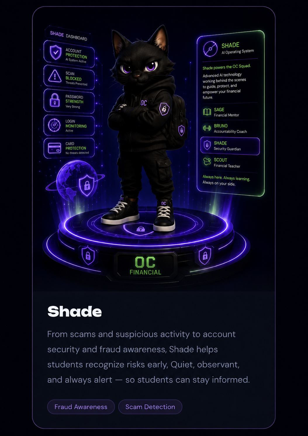 Shade OC Financial companion card